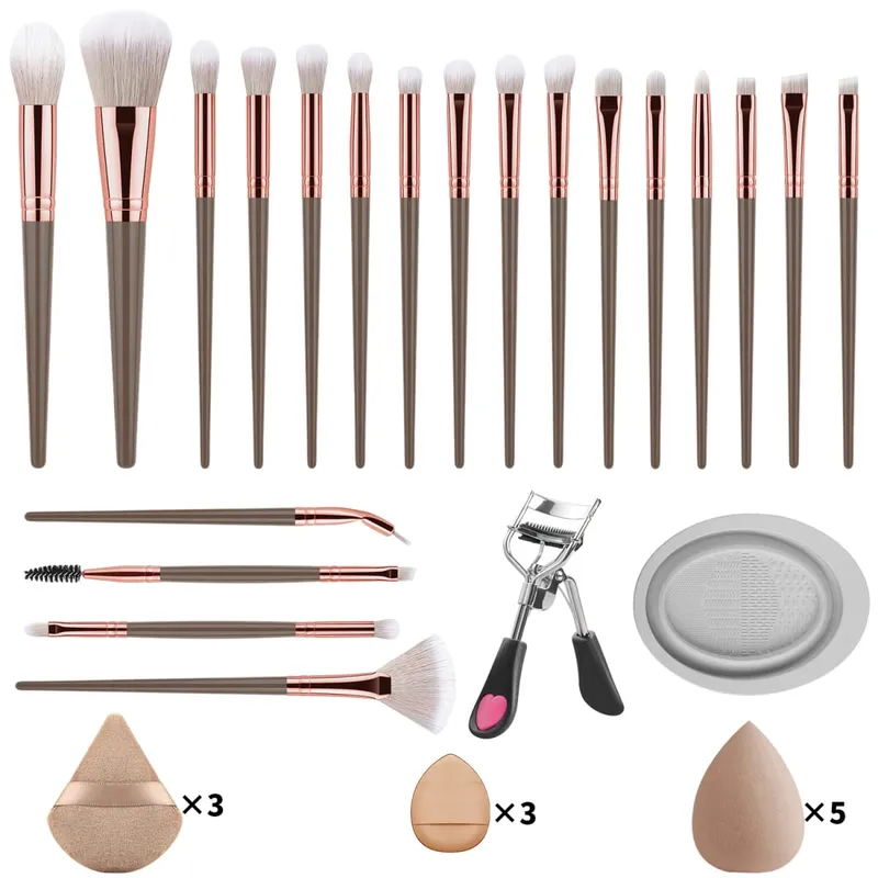 33 Chiếc Bộ Dụng Cụ Trang Điểm 20 Cọ Trang Điểm Với Bông Đánh Phấn Bát Vệ Sinh Mi Full Face Bộ Trang Điểm Mắt — image 8