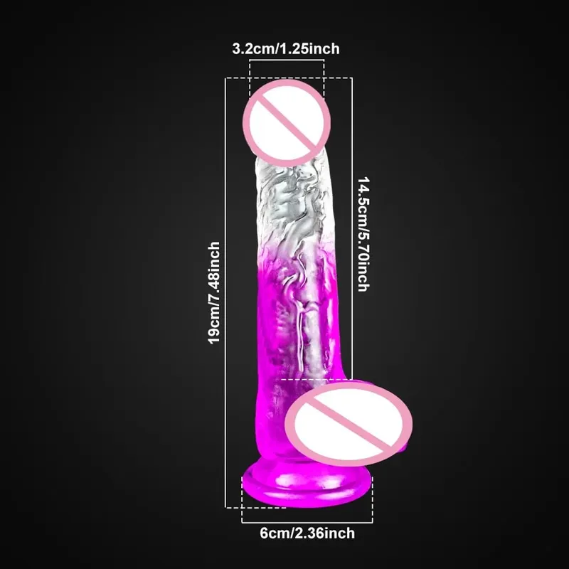 4 Sizes Transparent Soft Jelly Dildo Realistic Fake Dick Penis Sucker Butt Plug Sex Toys for Woman Men Vagina Anal Sex Toys