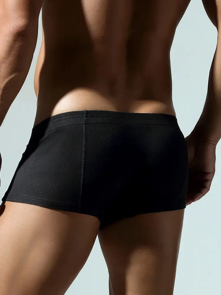 Men's Flat Underwear, Made of Synthetic Cotton, High Elasticity, Raised, Button Decoration, Comfortable Slim Fit Solid Color — image 15