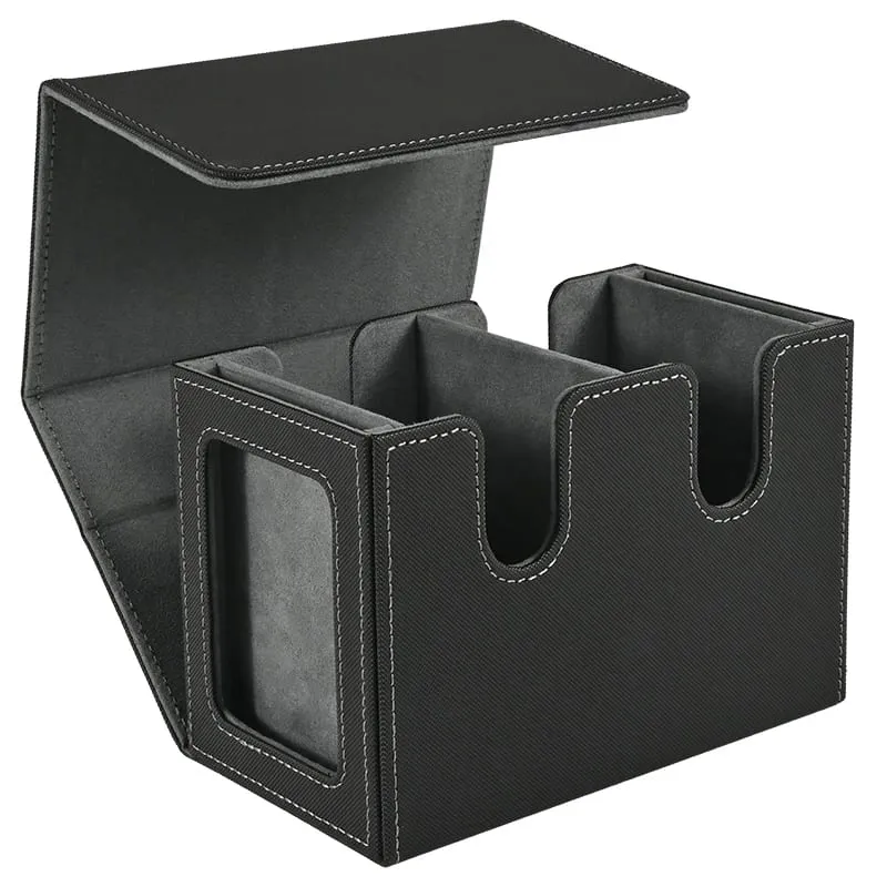 Deck Box with 2 Commander Display Double Deck Box for 140+ Single Sleeved Cards Fits for TCG CCG Magic Cards — image 3