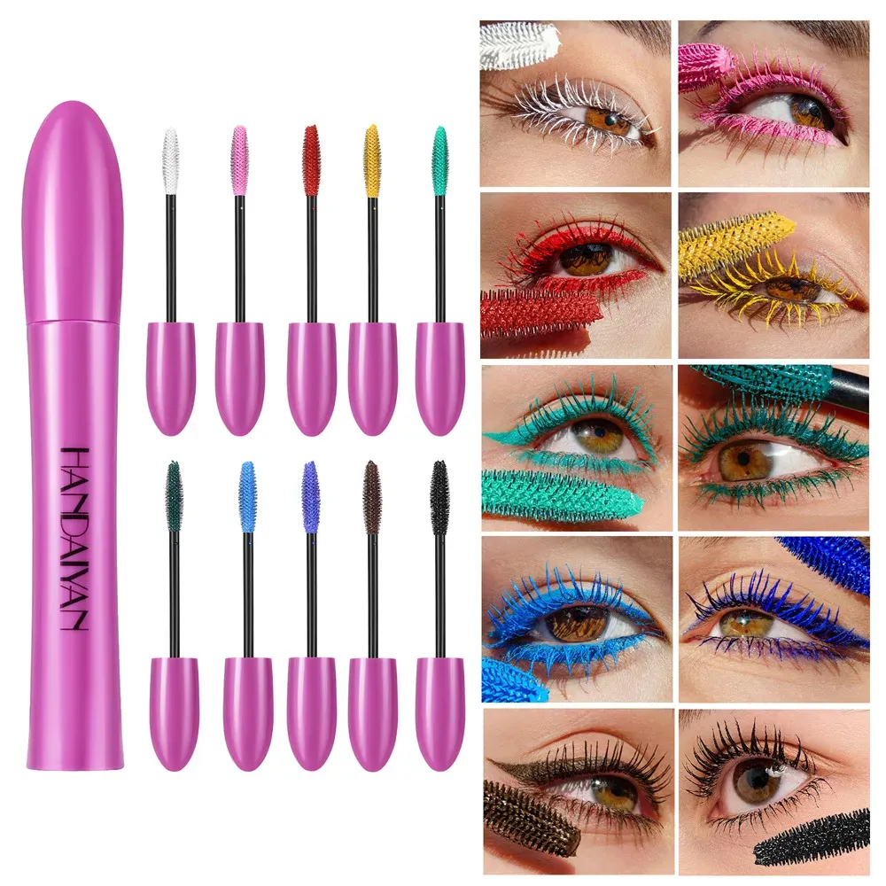 10 Color Waterproof Volumizing Mascara Smudge-Proof Curling Long-Lasting Sapphire Blue Pink Mascara for Bold Eye Look Cosmetics — image 2