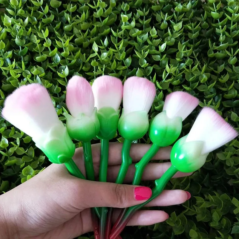 6pcs Rose Flower Shaped Makeup Brushes Set Face Foundation Colour Powder Eye Shadow Cosmetic Blush Pincel Maquiagem — image 2