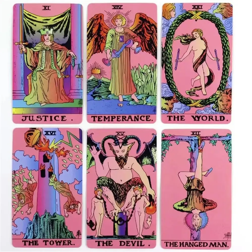 Pink Classic Tarot Decks Divination Personal Use Tarot Deck Full English Version Oracles Deck for Girl Board Game — image 5
