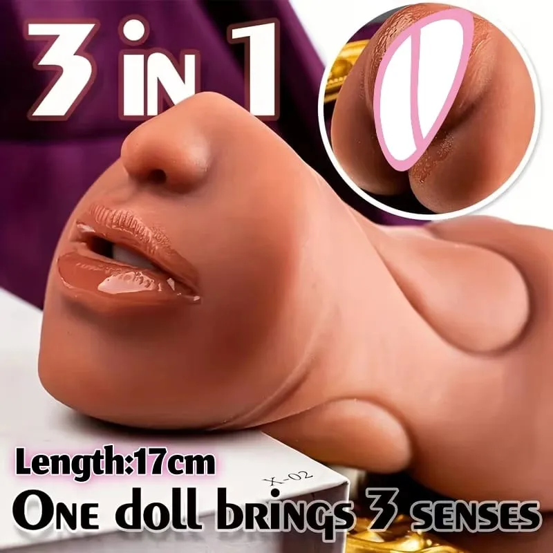 Rubber Vagina Ass Deep Throat Male Masturbator Handheld Pocket Pussy Realistic Vaginal Tight Anal Soft 3 in 1 Blowjob Sex Toys — image 10