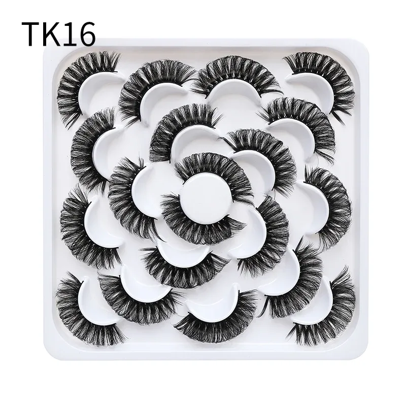10 Pairs Russian DD Curl Bulk Fluffy Strip Lashes Natural Soft False Eyelashes Reusable Handmade Eye Lashes for Daily&Party — image 17