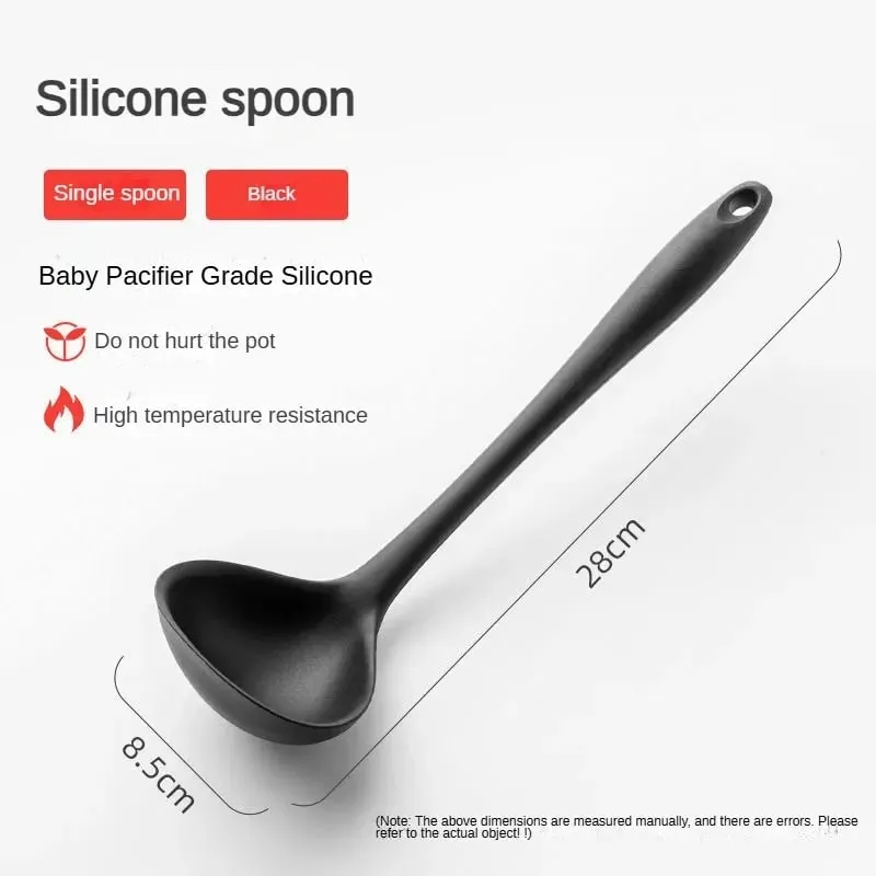 1 /7-Piece Silicone Kitchen Utensil Set - Non-Stick Spatula Spoon Skimmer Pasta Clip & More for Cooking & Baking — image 11