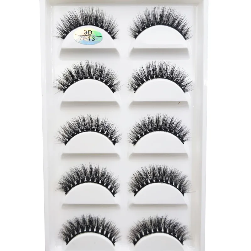 5 Pairs 3D Mink False Eyelashes Soft Lashes Cat Eye Eyelash Makeup Faux Cils Cilios Maquiagem H13 MINI CAT E01 — image 9