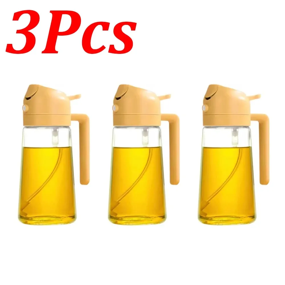 Pulverizador de aceite 2 en 1 de 500ml, 1-4 Uds., pulverizador de aceite de oliva para cocinar, pulverizador de aceite para hornear, freidora de aire para cocina, hornear ensalada, asar y asar — image 16