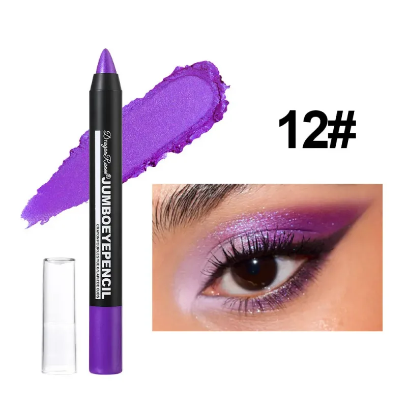Smoky Dark Green Eyeshadow Pencil Stick Waterproof Pearlescent 12 Colors Metallic Glitter Eye Shadow Highlighter Pen Makeup Tool — image 12