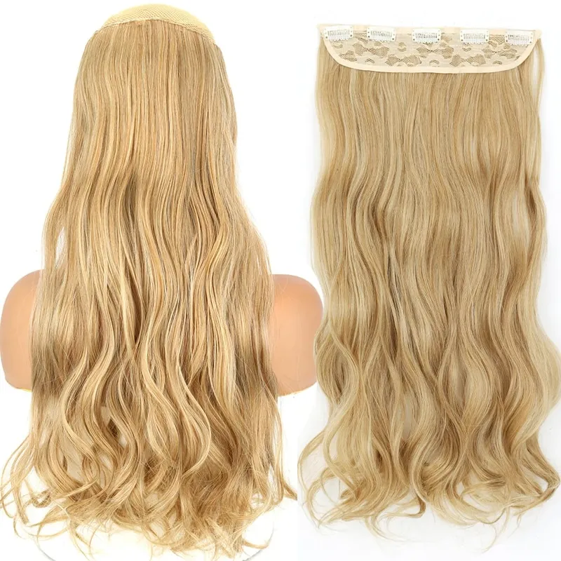 32inch Synthetic Hair Extensions One Piece 5 Clips Long Straight High Temperature Fiber Black Brown Hairpiece — image 24