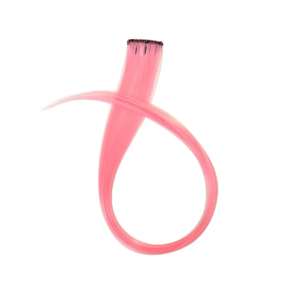6 pçs 22 Polegada destaque peruca colorido clipe em extensões de cabelo em linha reta sintético peruca sem cola com clipe para mulher — image 4