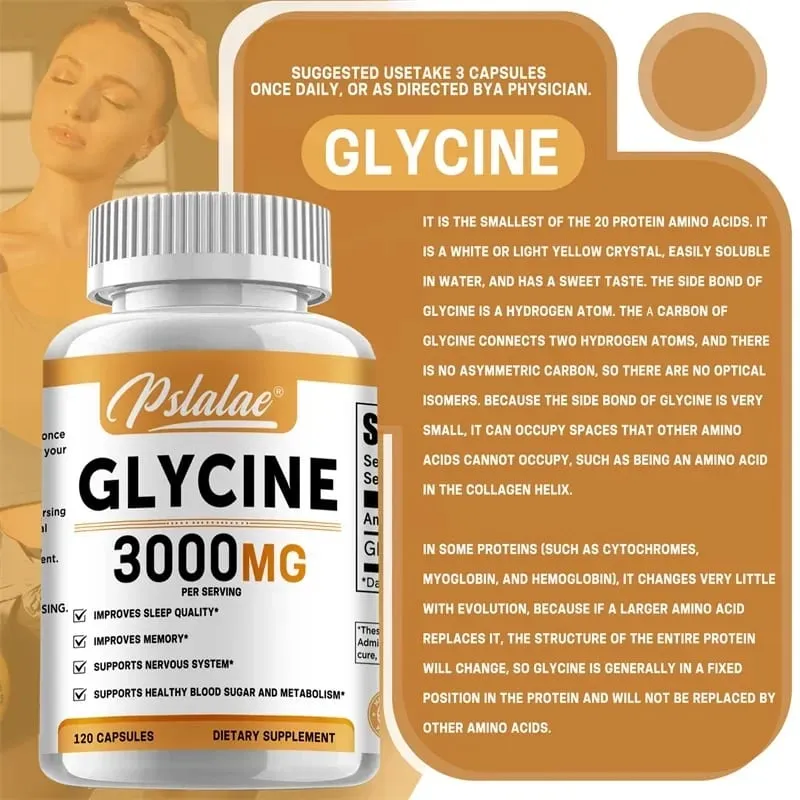 Glycine Supplement - Promotes Restful Sleep Supports Cognitive Function Emotional Balance and Neurological Health