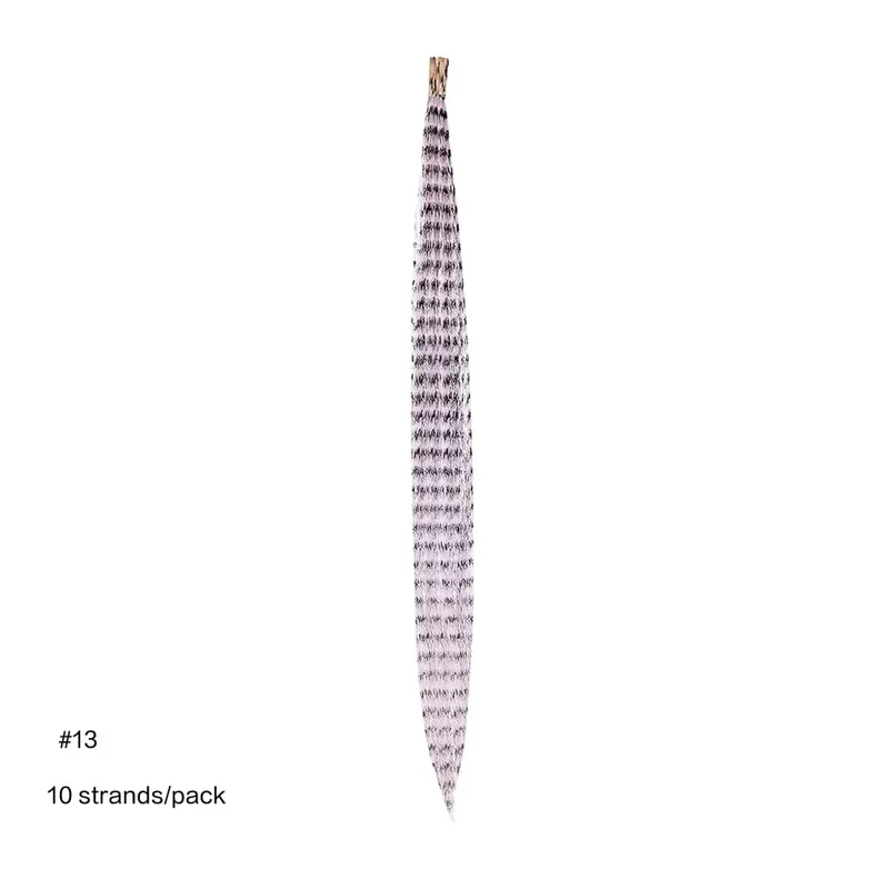 10 Root/pack Feather Hair Extensions Colorful I Tip Hairpiece 16inch Synthetic Hair Accessiories For Women Girls Daily Party Use — image 21