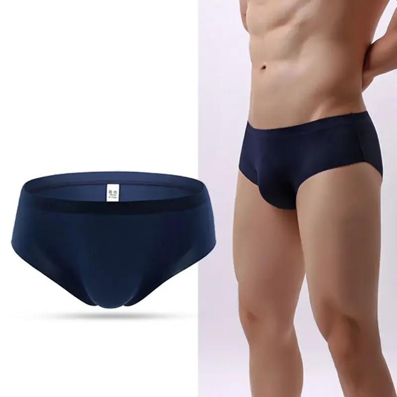 Men's Ice Silk Seamless Underwear Briefs Sexy U Convex Ultra-Thin Breathable Man Underpants Boxers — image 7