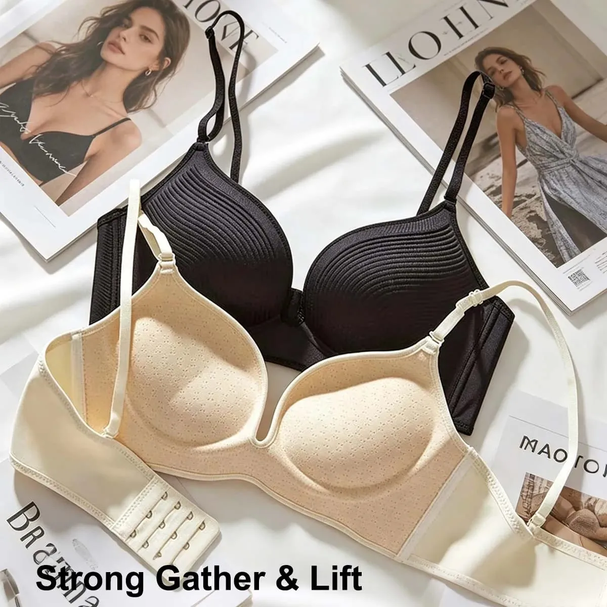 Reggiseno push-up senza cuciture ultra spesso da 10 cm da donna, intimo regolabile per seno piccolo, biancheria intima comoda — image 1