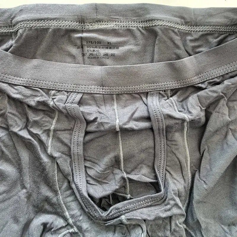 Mens Underwear Modal Boxers Shorts Homme Solid Panties Breathable Separation Bullet Pouch Long Leg Underpants Large Size XL-6XL — image 2