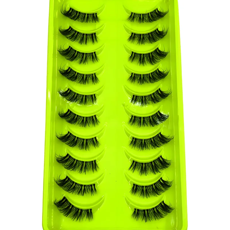 Černé řasy 10 polovičních řas Soft Natural Cat Eye Lashes Makeup Tool Prodlužovací nástroj Fluffy Faux Cils sezona návratu do školy — image 20
