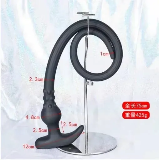 Super dlouhý anální kolík Whip Silikon Nositelný anální kolík Dutý klystýr Vaginální čistící dilda Deeper 18+ Sexuální hračky pro dospělé pro páry — image 9