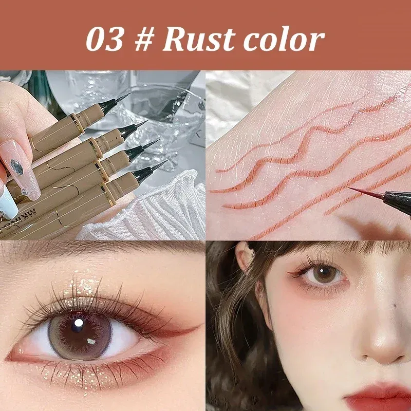 Black Brown Waterproof Quick-drying Liquid Eyeliner Ultra-fine Matte Long-lasting Silkworm Eye Liner Pencil Eye Makeup Gifts — image 8