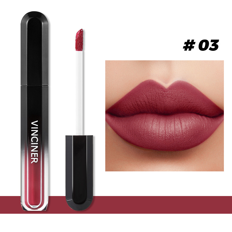 12 Colors Liquid Lipstick Matte Dark Brown Lip Gloss Cosmetic Waterproof Red Lip Glaze Non-stick Cup LongLasting Lip Tint Makeup — image 14