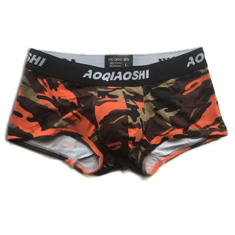 Men Underwear Cotton Camouflage Boxer Briefs Trunks Bulge Pouch Plus Size Teenage Breathable Underpants Young Innerwear Boys — image 1