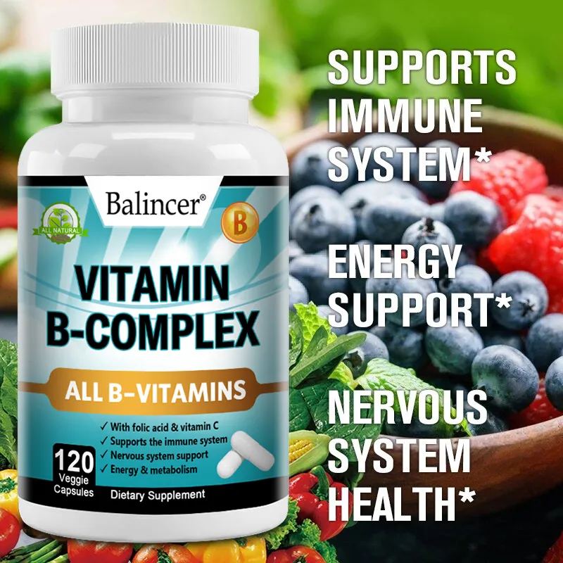 Vitamin B Complex Supplement Containing Folic Acid and Vitamin C Supports Energy Immune Health Antioxidant Supplement — image 4