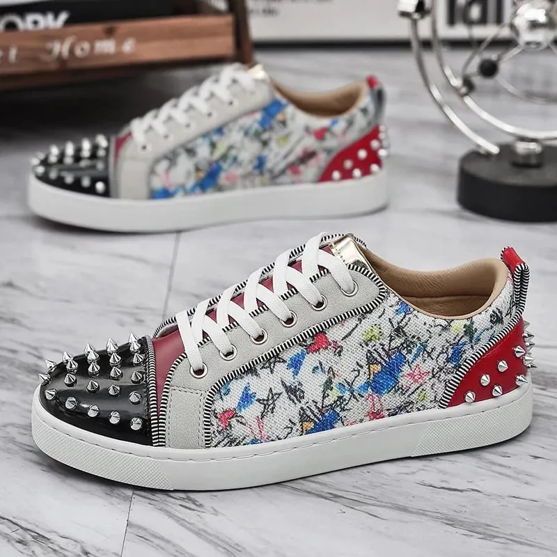 Comfortable Breathable Studded Sneakers for Men Women Casual Sports Shoes Fashion Lightweight Walking Shoes — image 12