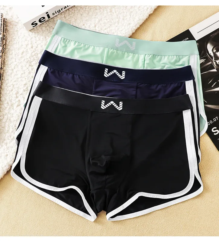 3PCS/Pack Ice Silk Breathable Antibacterial Mesh Men's Underpants Large Space Pouch Panties High Elastic Waistband Boxer Homme — image 16