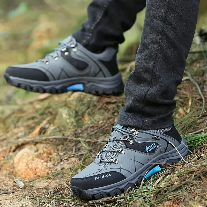 New Leather Sneakers Breathable Men Casual Shoes Comfortable Walking Shoes Non-Slip Outdoors Hiking Shoes Fashion Men's Shoes — image 4