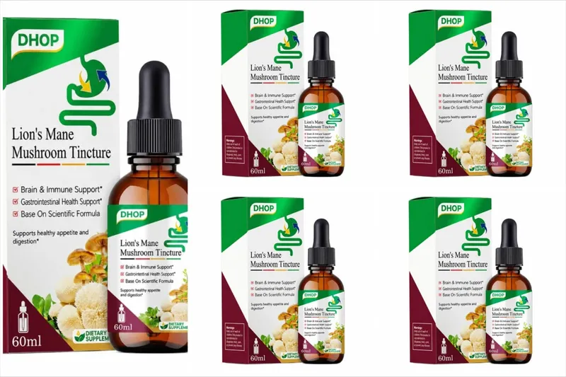 Lion's Mane Mushroom Extract Drops 60ml Hericium Erinaceus Supports Brain Immune Health Vegan Liquid Supplement for Adults