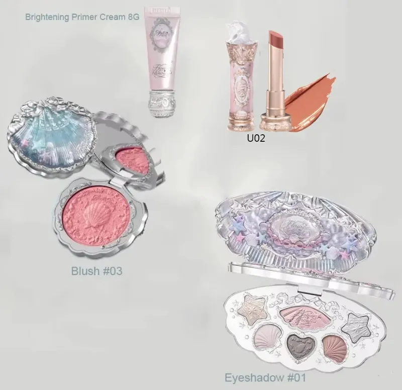 Flower Knows Makeup Full Set Moonlit Mermaid Eye Shadow Palette Matte Blush And Lipgloss Flowerknows Kit Makeup Bag for women — image 11