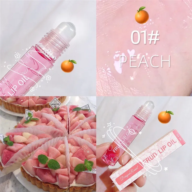 Fruit Lip Gloss Transparent Lip Oil Moisturizing Reducing Lip Lines Nourishes Lips Waterproof Long-lasting Liquid Lips Cosmetics — image 7