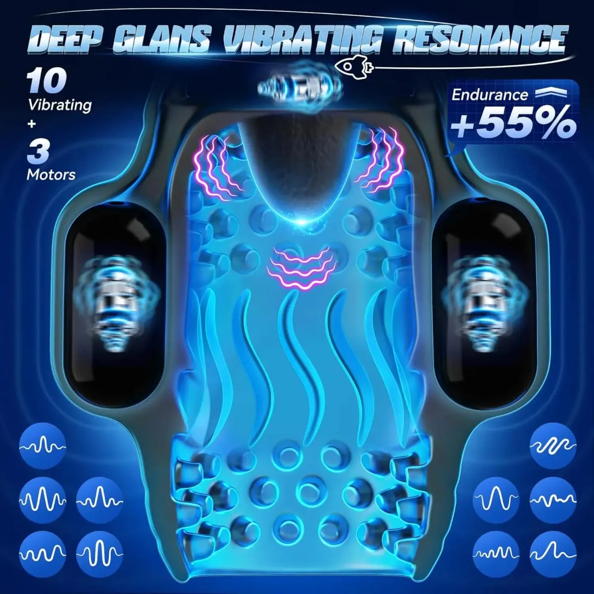 Male Masturbator Pennis Vibrator 10 Vibrating 3 Motors Stroker with App Control 360° Wrapping Sex Toy for Training for Men — image 4