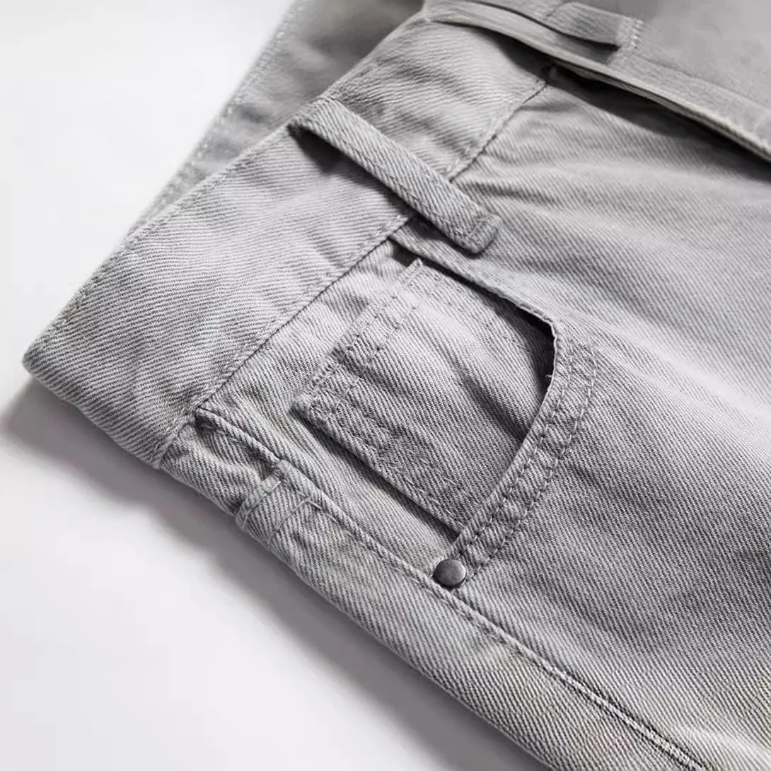 Jeans Boys Straight Ripped Children Washed Distressed Pockets Stretch Casual Denim Trousers Big Kids Streetwear 2025 Hole Pants — image 4