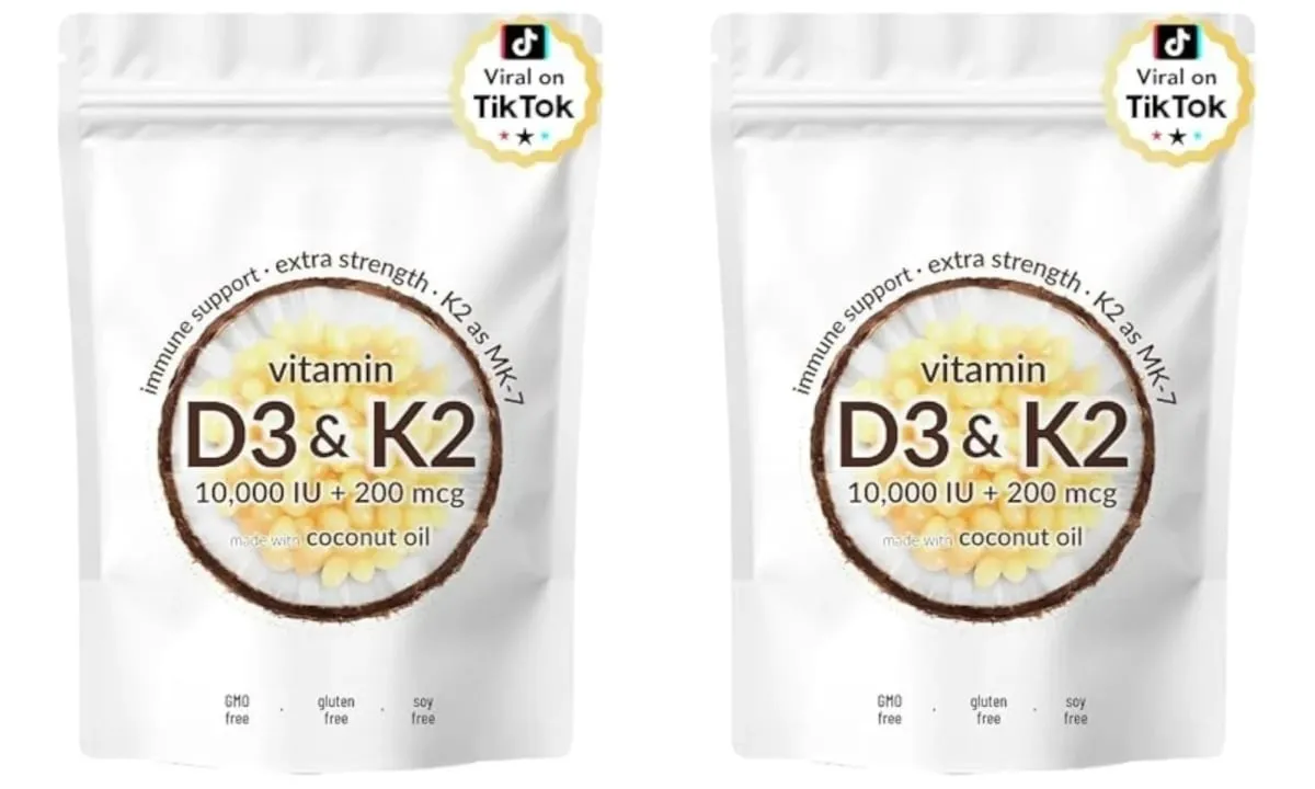 Vitamin D3 10000 IU K2 MK-7 200 mcg Softgels with Coconut Oil 2 in 1 Supports Strong Bones Immune Function Heart Health 300 Ct — image 8