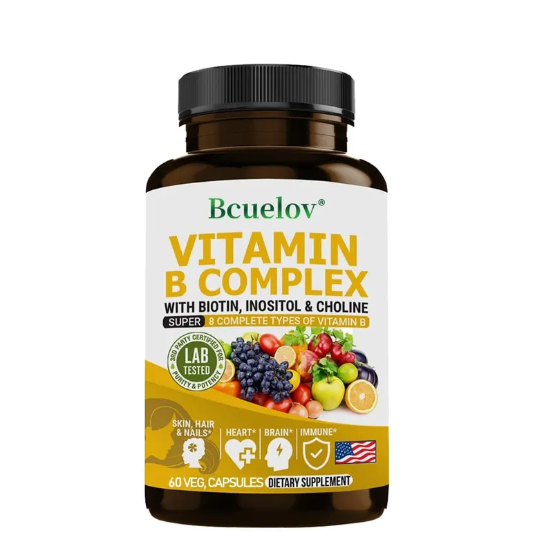 Vitamin B Complex - B1 B2 B3 B5 B6 B7 B9 B12 Biotin Choline Niacin - Brain Skin Hair Nervous System Immunity Metabolism — image 8