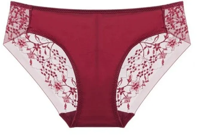 Red Lace Lingerie Set Thin Cup Minimizer Bra Panty Kit Comfort Intimates For Big Bust 32‑38 Festive Women Underwear — image 13