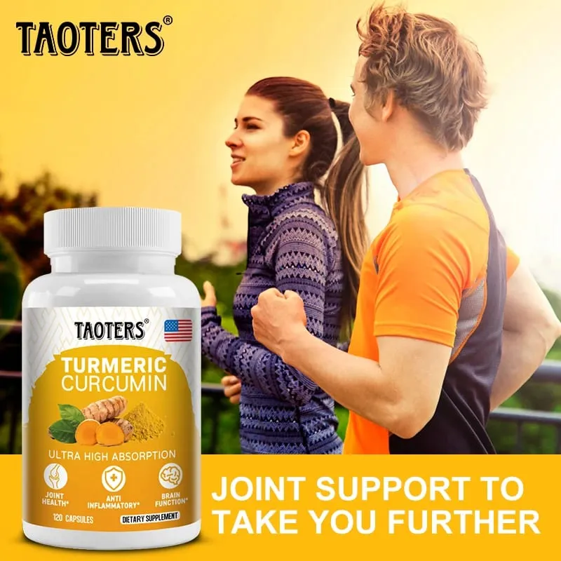 Turmeric Curcumin Capsules Natural Joint Support Relieve Joint Pain Support Brain Health & Heart Health