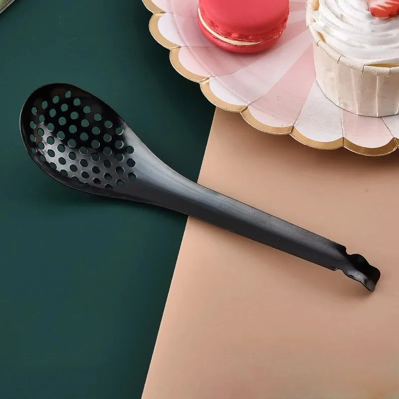 410 Stainless Steel Kitchen Spoon With Holes Cuisine Caviar Builder Roe Sauce Strainer Spoon Durable Kitchen Cooking Gadgets — image 14
