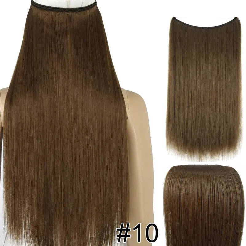 Synthetic Heat Resistant Hair Silky Straight Elasticity Invisible Wire Hair Extensions 8006 — image 18