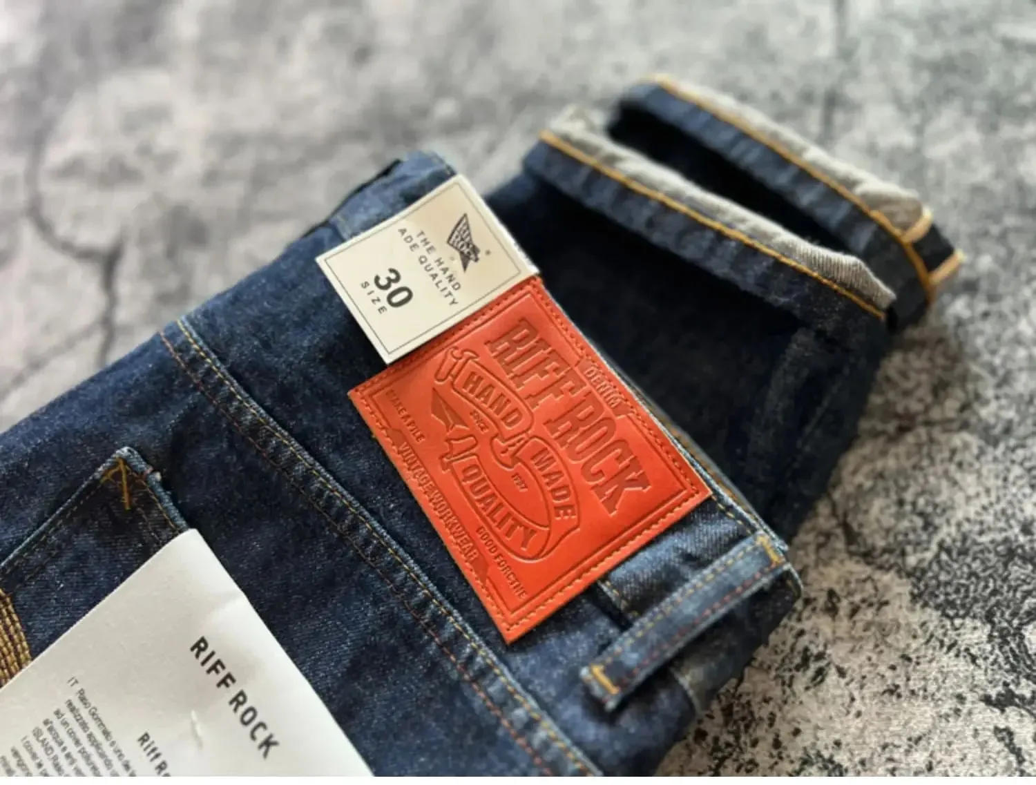 14oz High Quality 100% Cotton One Wash Raw Deep Blue Denim Jeans for Men Red Selvedge Slim Straight Pants Vintage Y2K Youth Male — image 7