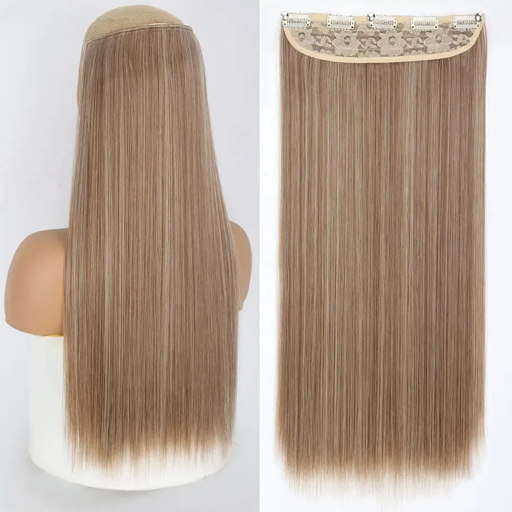 Synthetic 5 Clip In Hair Extensions Long Straight Hairstyle Hairpiece Black Brown Blonde 80CM Fake Hair — image 16