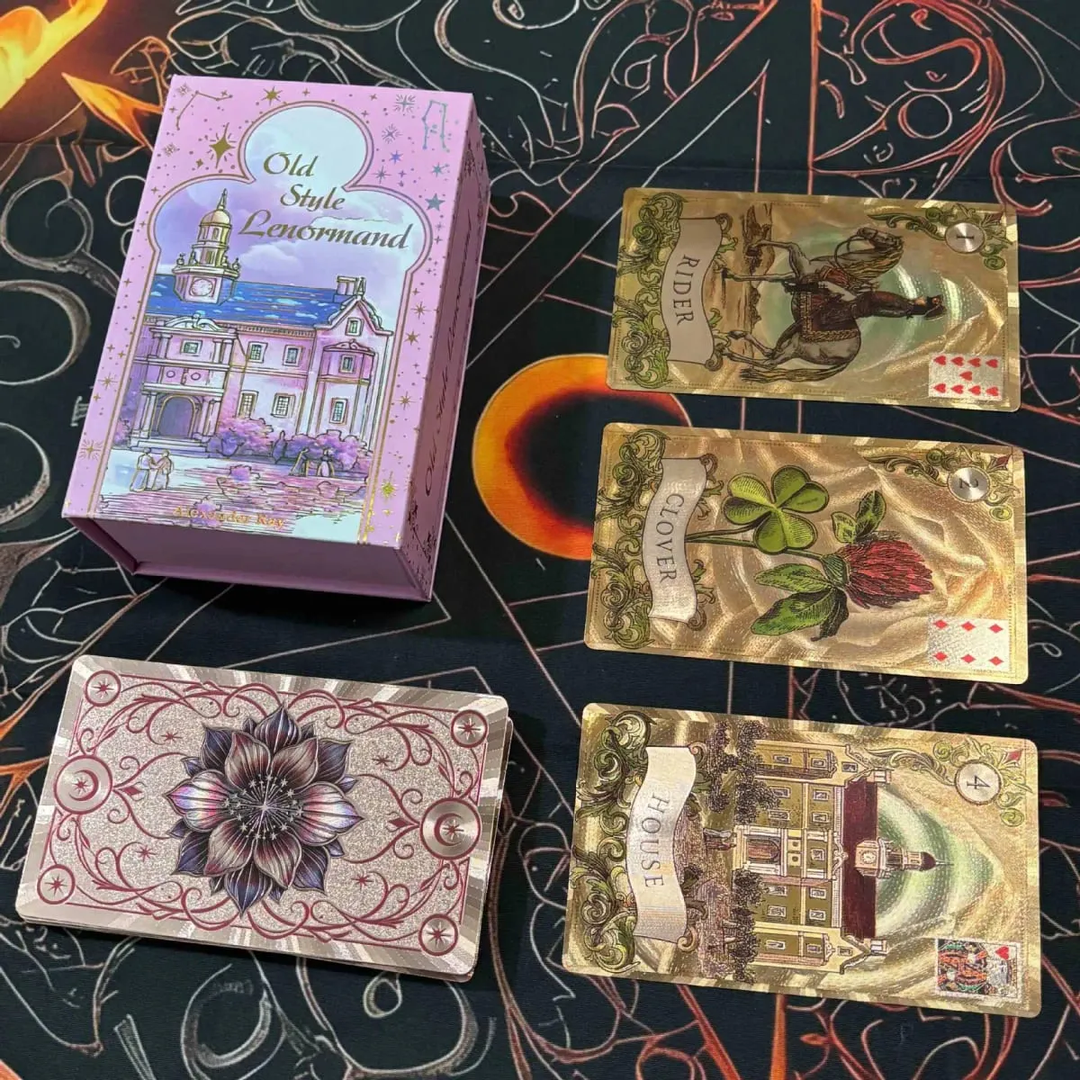 Κάρτες Oracle Lenormand Old Style 12*7 εκ. PVC χρυσό φύλλο μαντείας για αρχάριους και επαγγελματικό σχέδιο παλιού στυλ — image 2