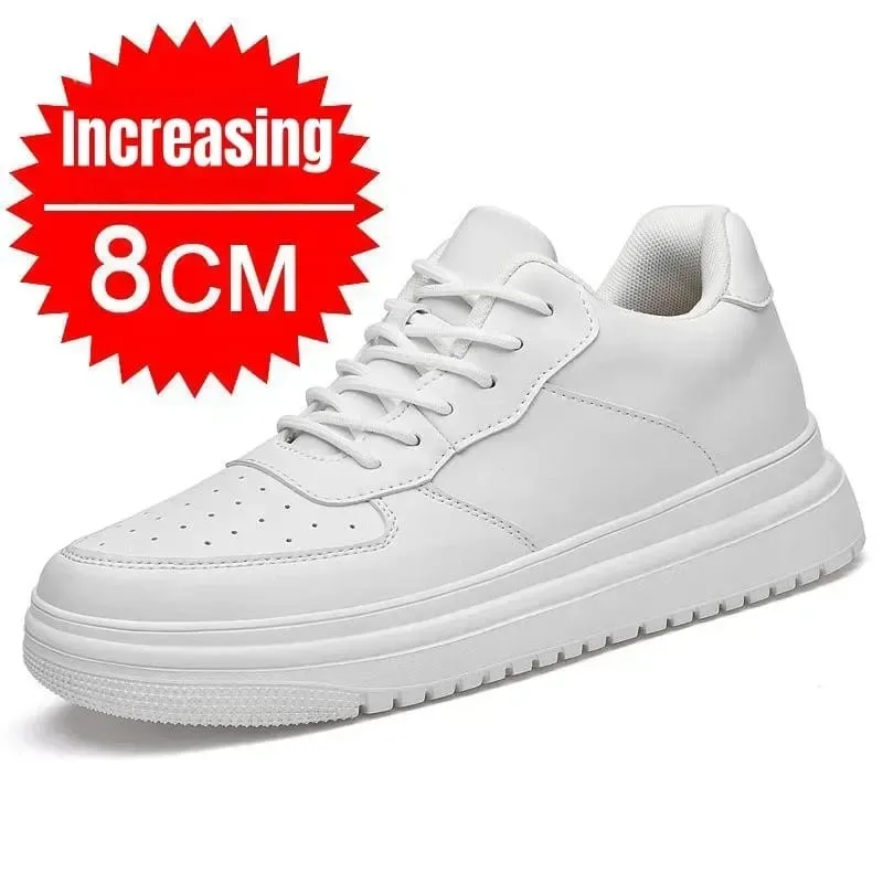 Sepatu Penambah Tinggi Baru untuk Pria 10Cm Sepatu Lift Tak Terlihat Sepatu Olahraga Kulit Putih Zapatillas De Hombre Ukuran Besar 46 — image 6