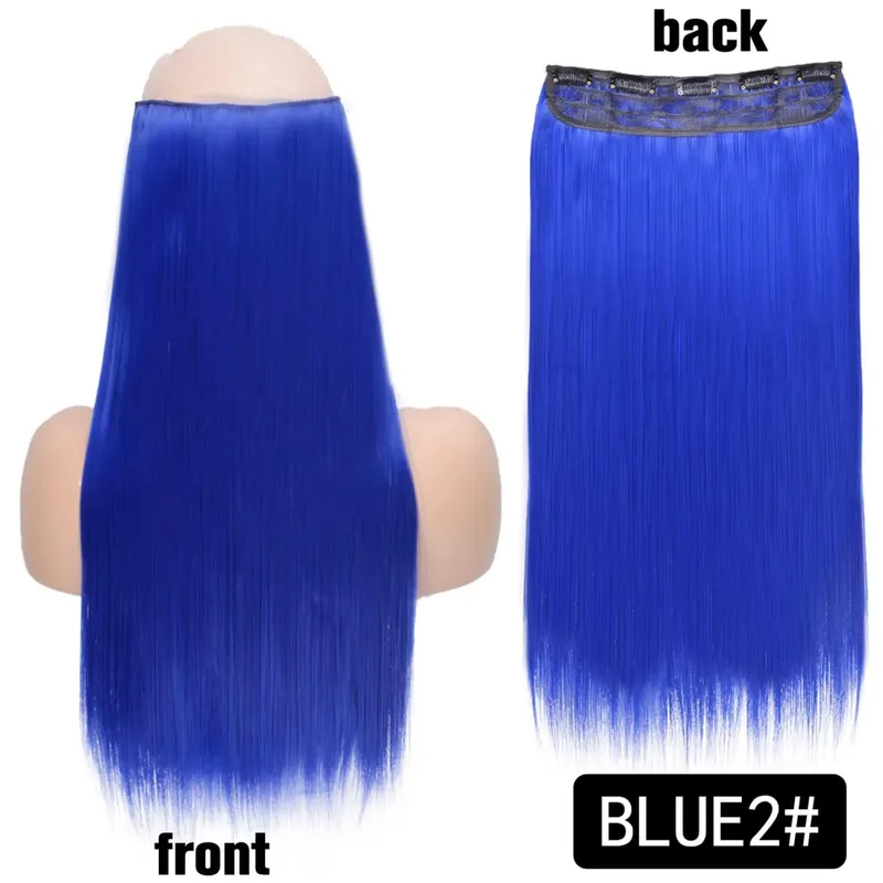 Long Straight Curly One Piece 5clips Clip-in Extensions 22Inch Heat Resistant Hairstyles Colour Mix Blonde Hair Piece For Women — image 65