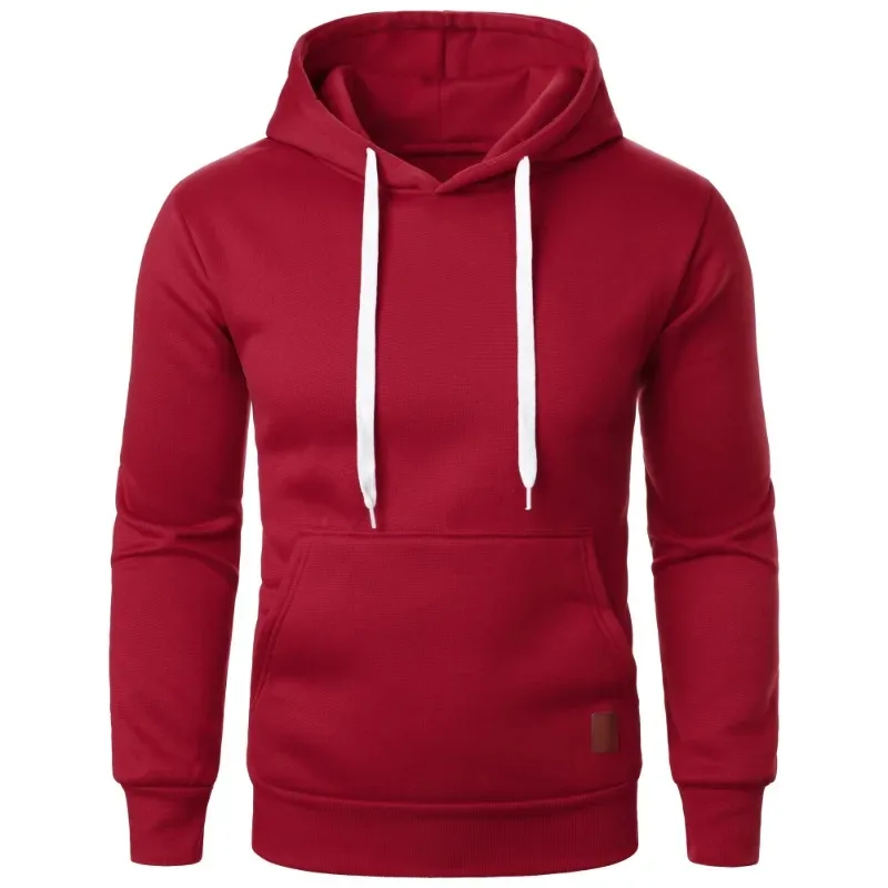 Herren Casual Kapuzenkragen Kordelzug Hoodies Sweatshirts Langarmshirts Outdoor Streetwear Einfarbig Leichter Pullover — image 10