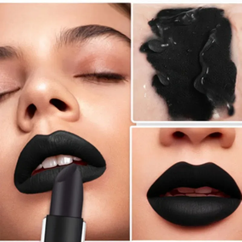 Black Matte Lipstick Natural and Three-Dimensional with Long-Lasting Color Small and Exquisite Perfect for Halloween Gifts