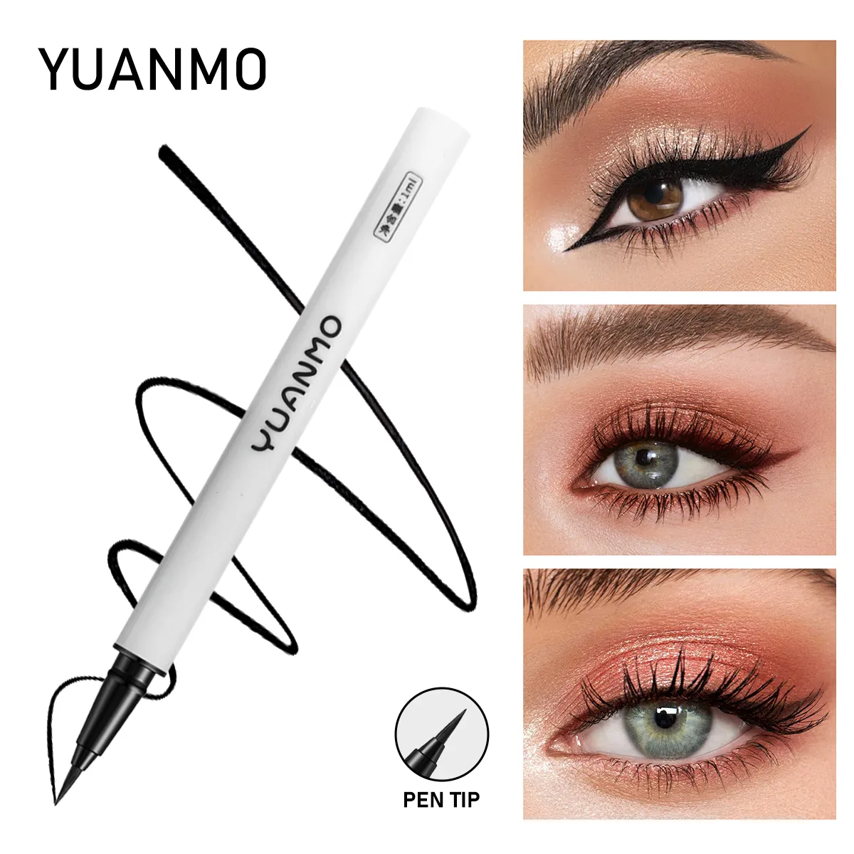 Long-lasting smooth matte finish water-resistant and stain-resistant liquid eyeliner pen eye makeup eyeliner cosmetic product — image 3
