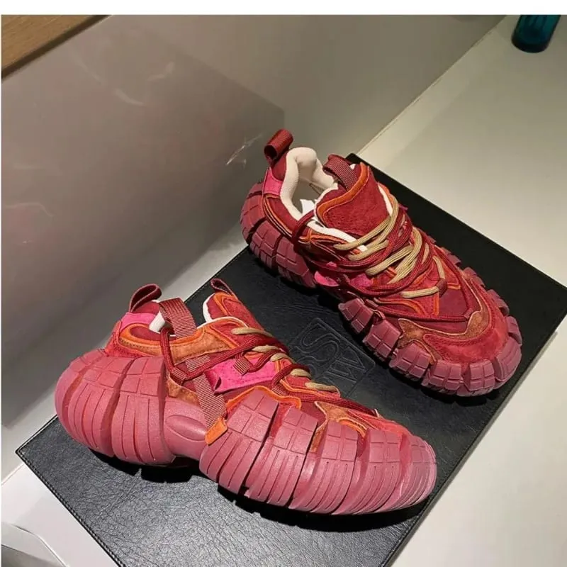2026 High Quality Men's Platform Shoes Tire Bottom Sneakers British Style Retro Luxury Casual Shoes Fashion Designer Men's Shoes