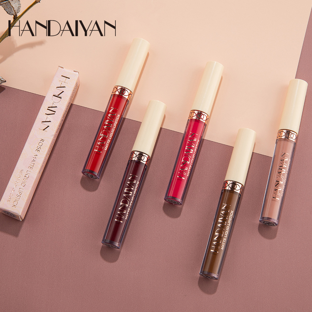 Waterproof Nude Matte Liquid Lipstick Non-stick Cup Lip Tint Makeup Matte Red Lip Gloss Cosmetics Long Lasting Lipsticks Make Up — image 6